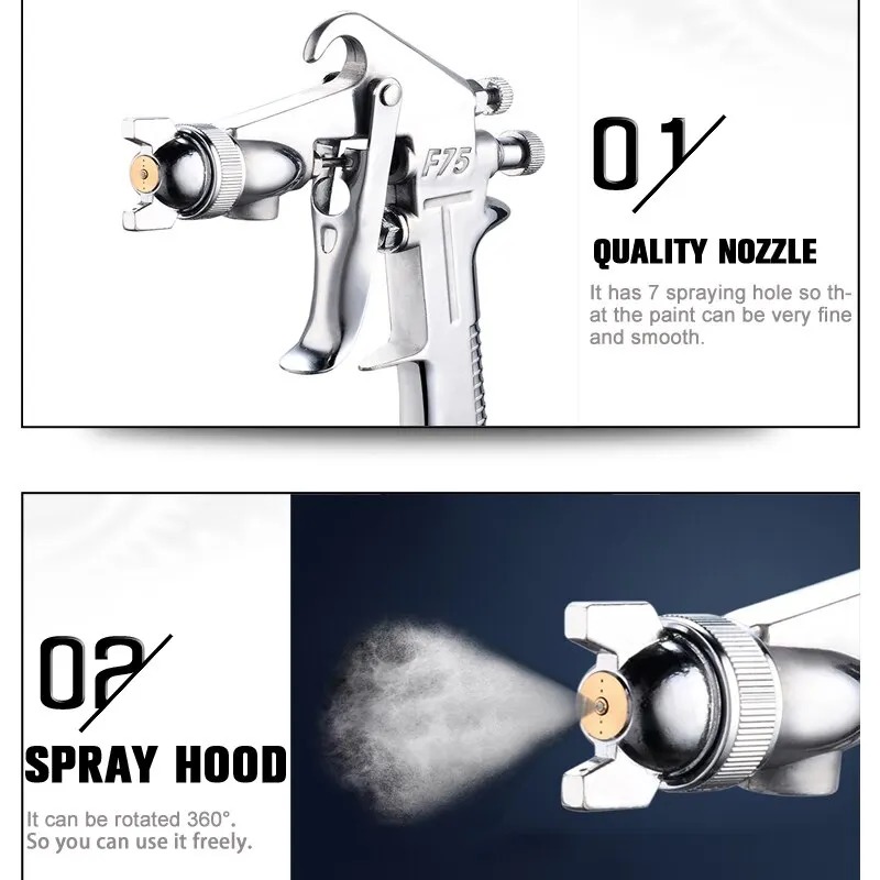 F-75 Spray Gun 1.5mm Nozzle wi - Metallic Spray Paint avaliação e preço