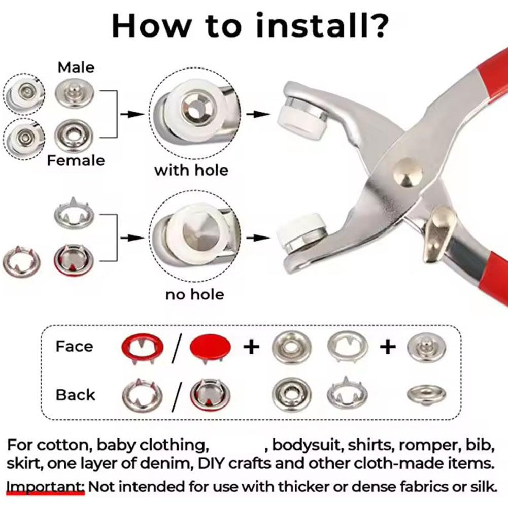 Hot 100pcs Metal Prong Snap Bu - Snap Fastener Set avaliação e preço