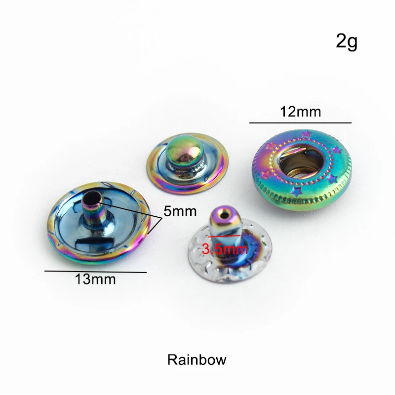 20-100 Sets Rainbow 12mm 10 Co - Snap Fastener Set avaliação e preço