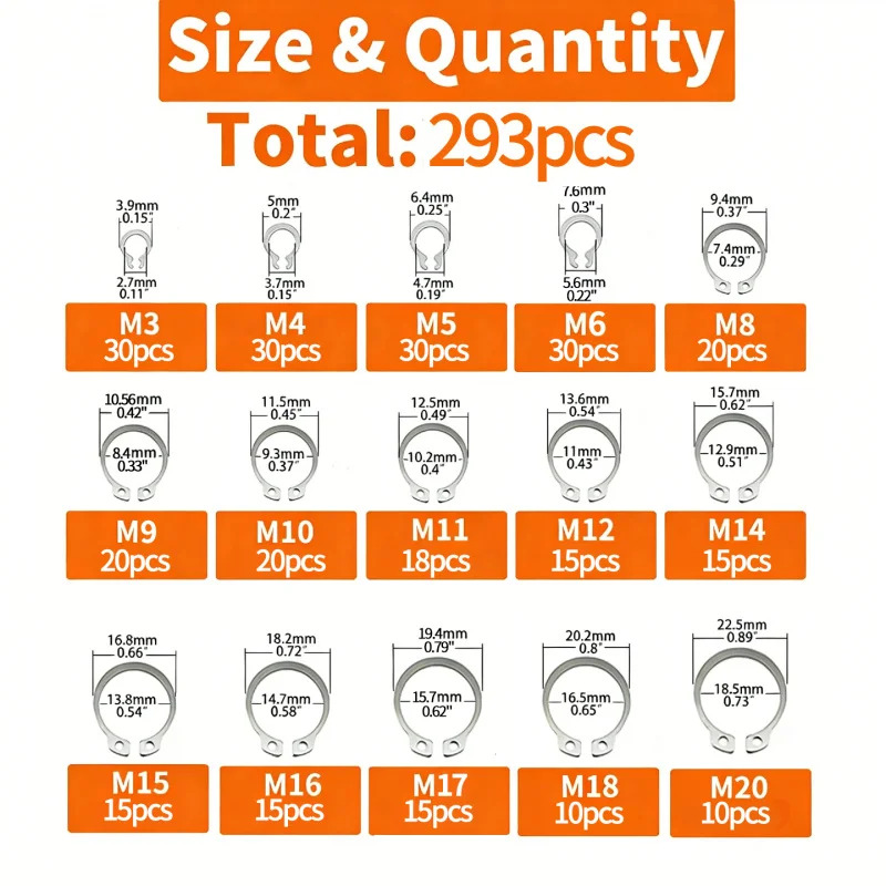 293Pcs M3-M20 304 Stainless St - Snap Fastener Set avaliação e preço