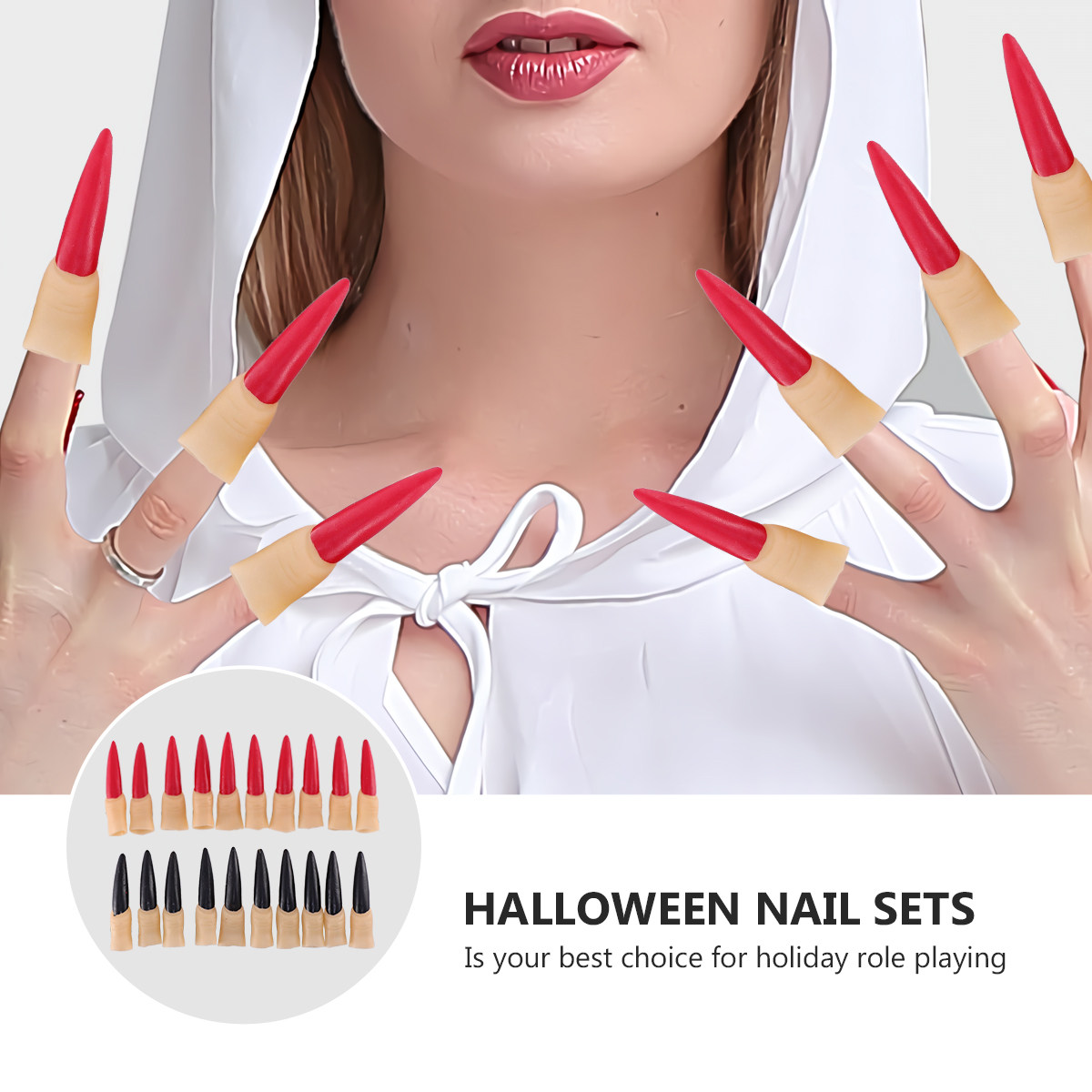 20Pcs Halloween Nails Props Ru - Easy Cosplay Prop avaliação e preço
