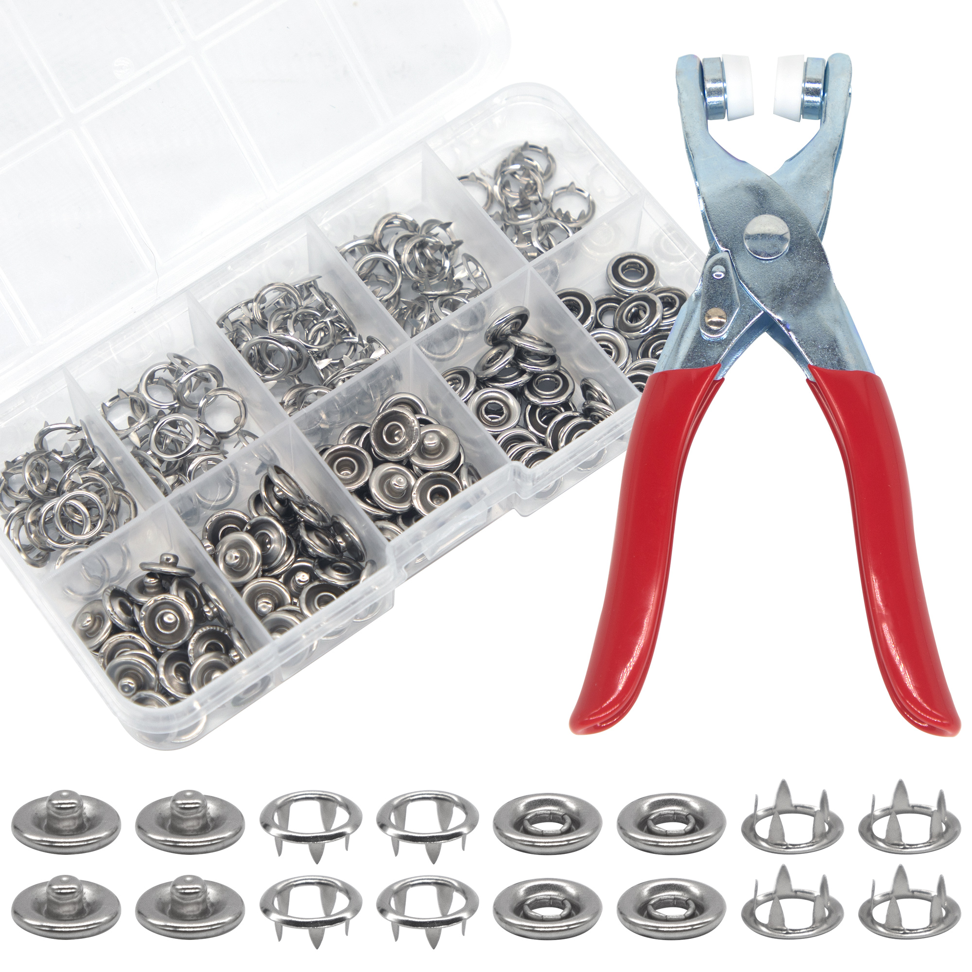 50 Sets Snap Fasteners Kit Too - Snap Fastener Set avaliação e preço