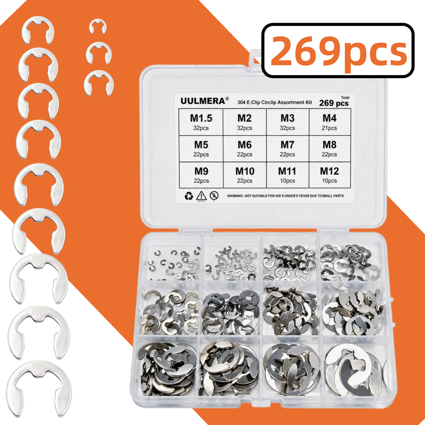 E-Clip Snap Ring Set 269/209/4 - Snap Fastener Set avaliação e preço