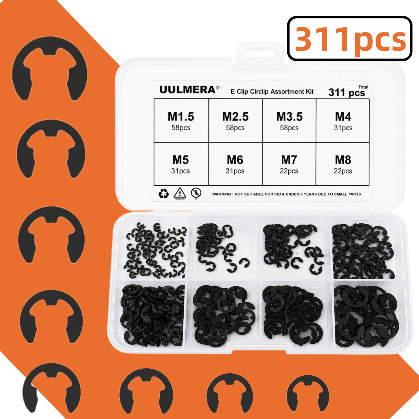 E-Clip Snap Ring Set 269/209/4 - Snap Fastener Set avaliação e preço