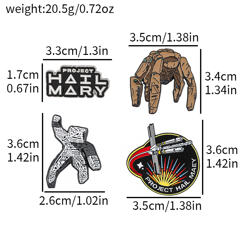 4pc Sci-Fi Enamel Pin Set Proj - Cosplay Prop Bag avaliação e preço