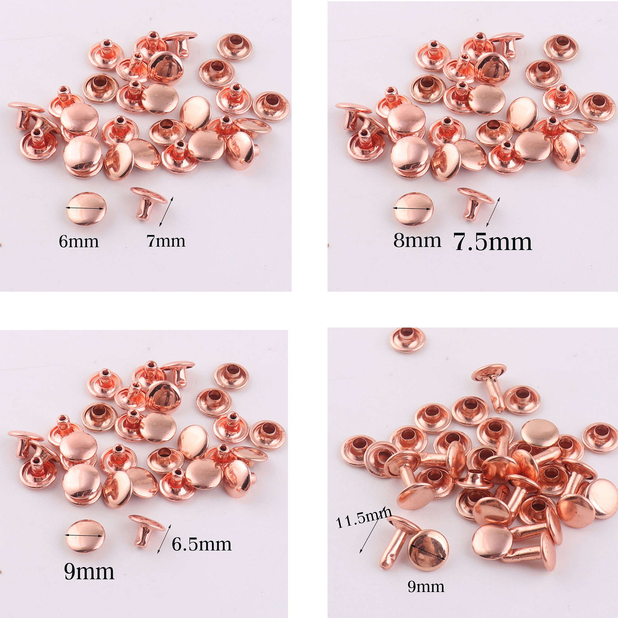 100 Sets Double Cap Rivets,Ros - Snap Fastener Set avaliação e preço