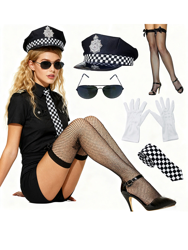 5pcs Police Tie Handcuffs Walk - Cosplay Props avaliação e preço