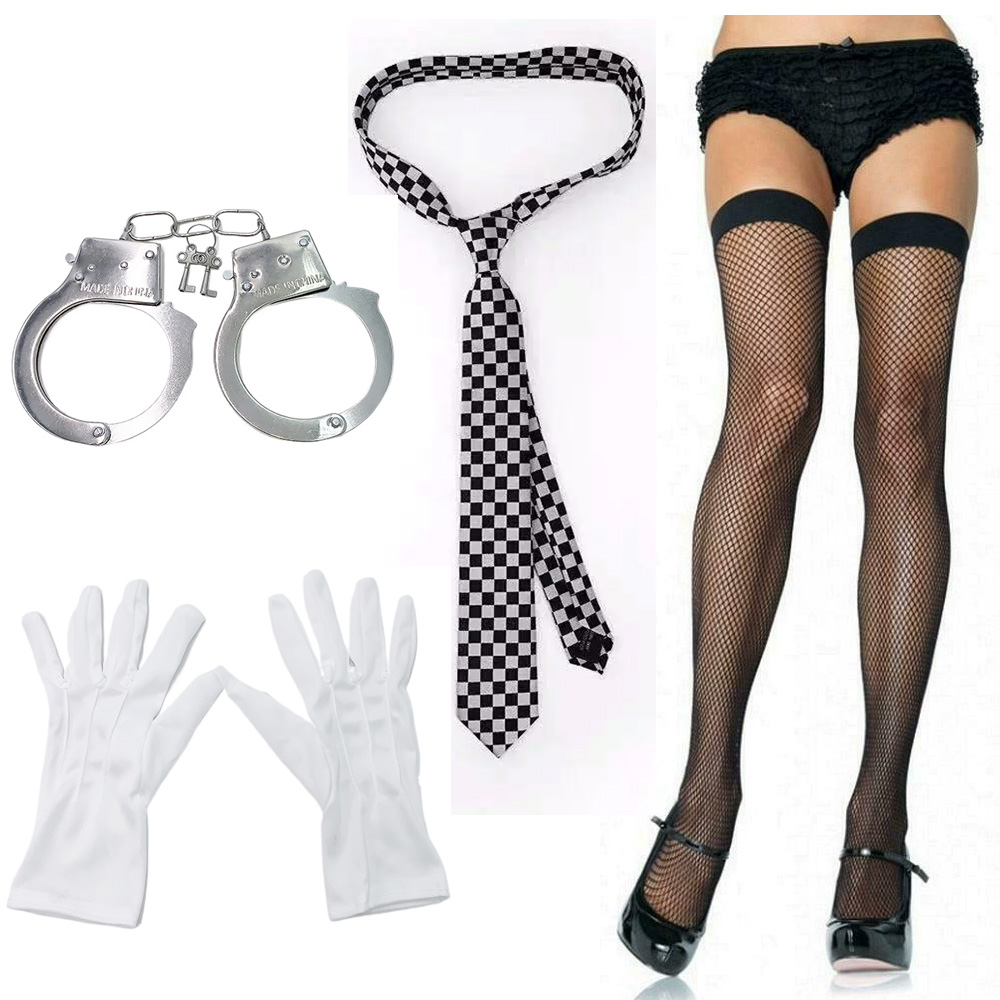 5pcs Police Tie Handcuffs Walk - Cosplay Props avaliação e preço