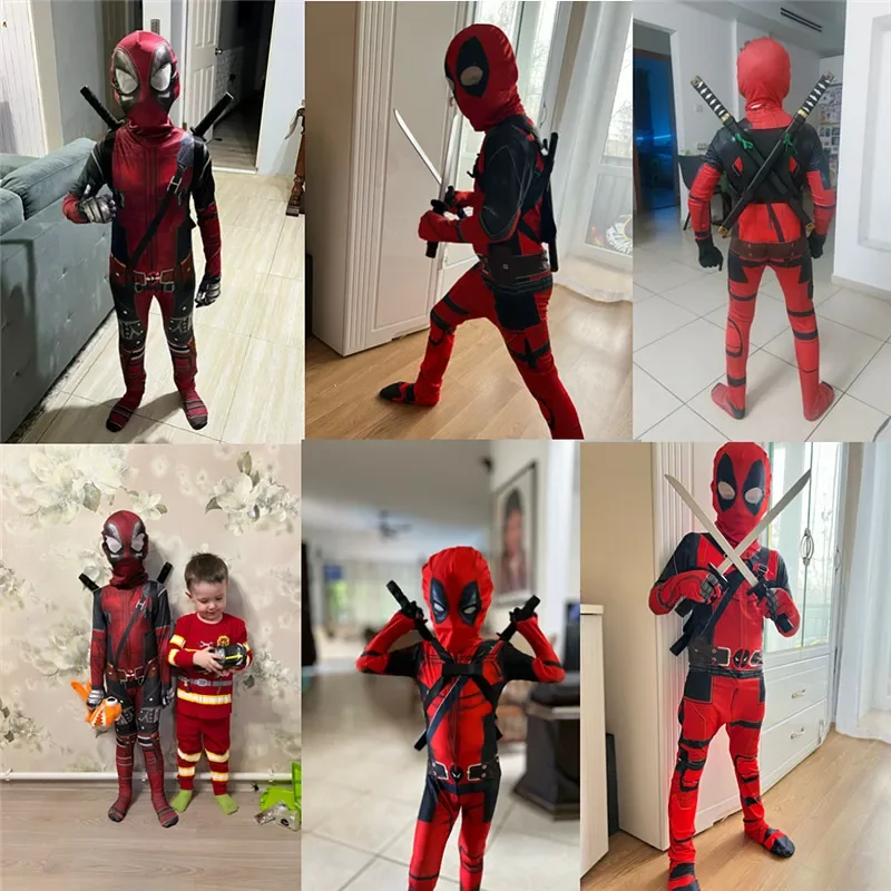 3-12Y Kids Deadpool Costume wi - Cosplay Prop Dagger avaliação e preço