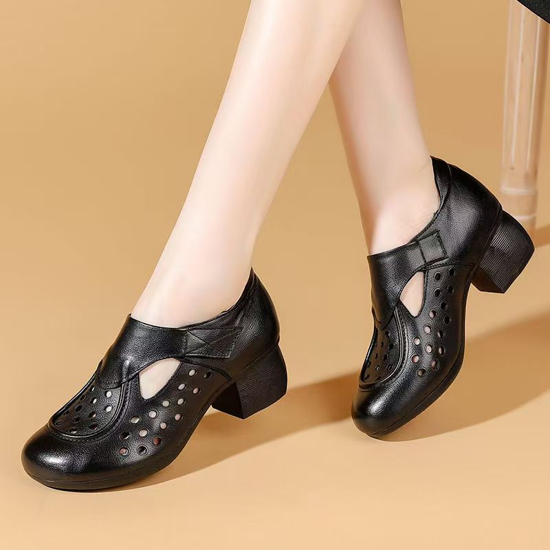 Women's Summer New Leather Hol - Velcro Hook Loop avaliação e preço