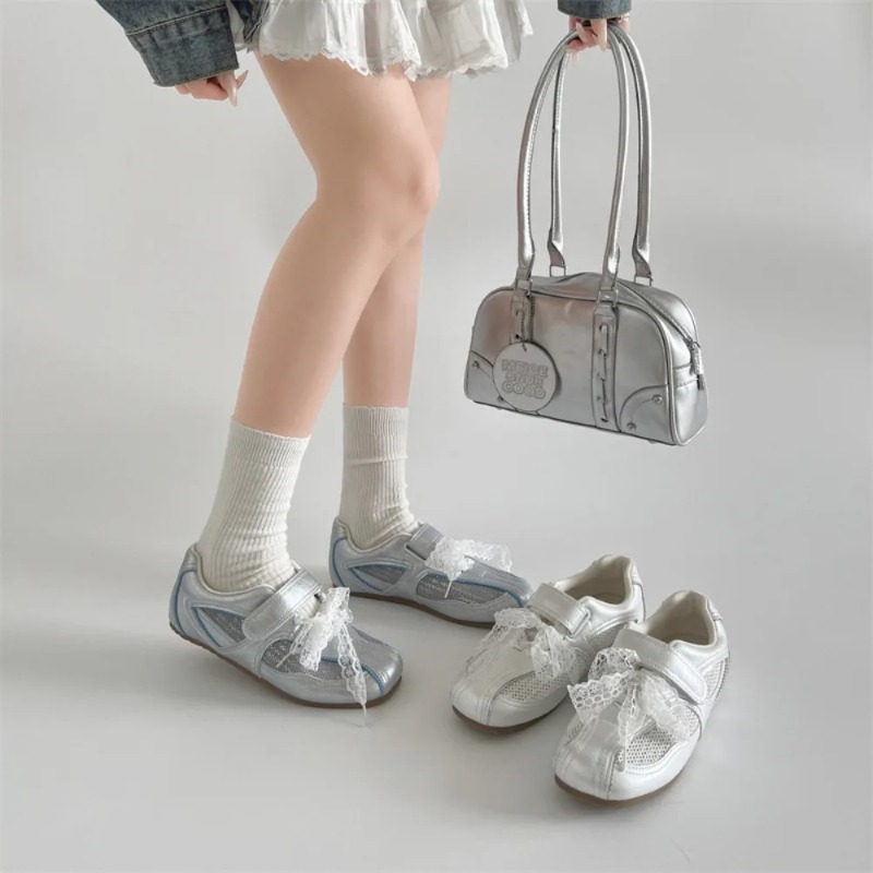 Women Casual Shoes Silver Retr - Velcro Hook Loop avaliação e preço