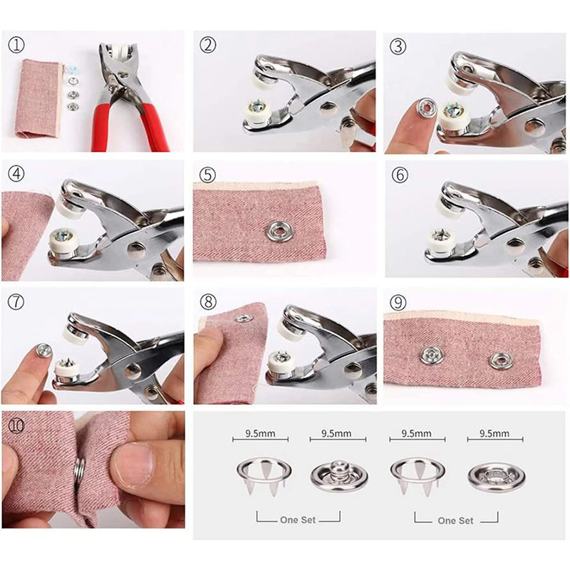 50 Sets 9.5mm Hollow Five-Claw - Snap Fastener Set avaliação e preço