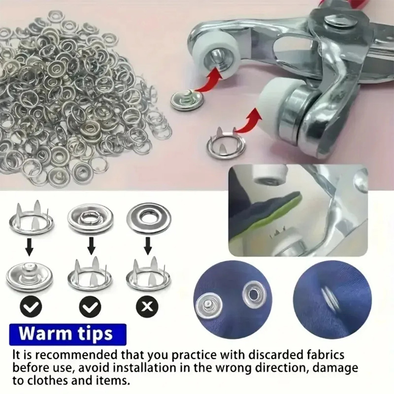 50 Sets 9.5mm Hollow Five-Claw - Snap Fastener Set avaliação e preço