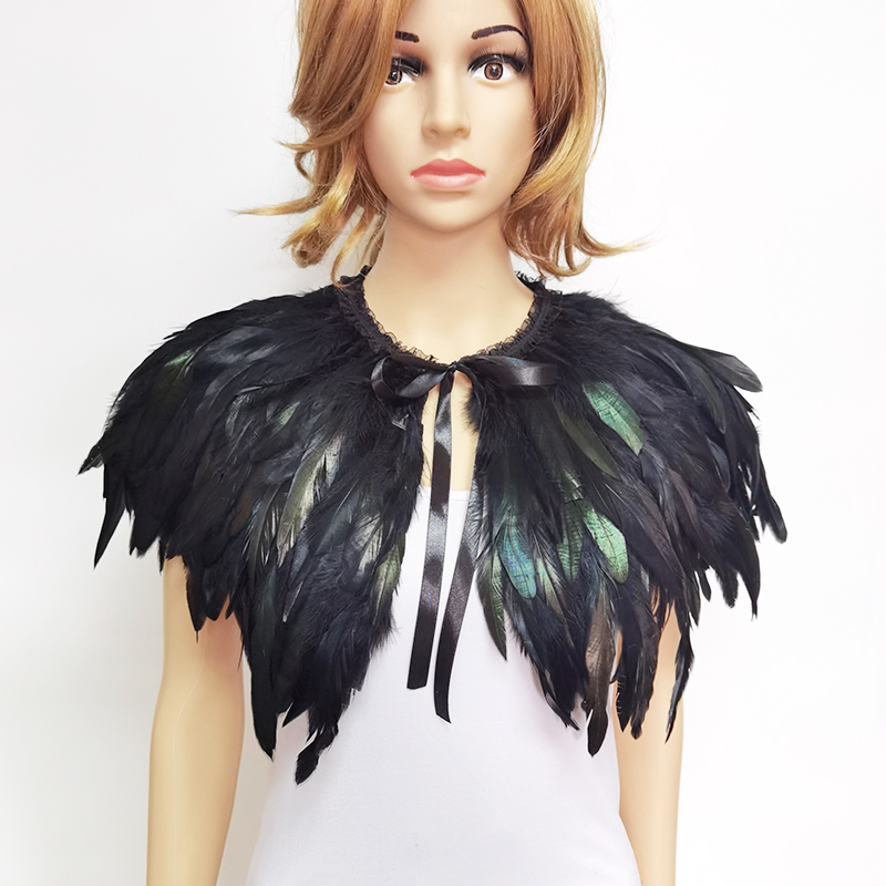 3 Layer Gothic Feather Shawl I - Cosplay Floating Prop avaliação e preço