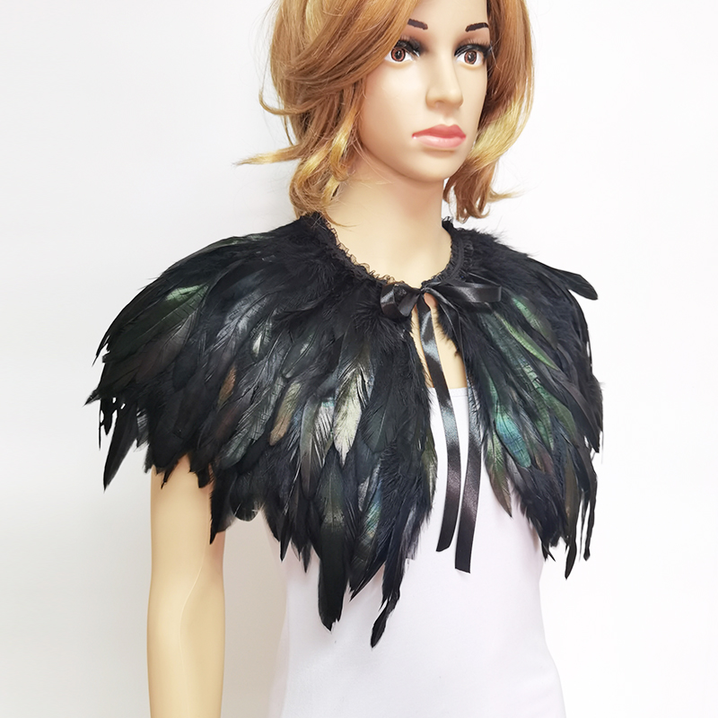 3 Layer Gothic Feather Shawl I - Cosplay Floating Prop avaliação e preço