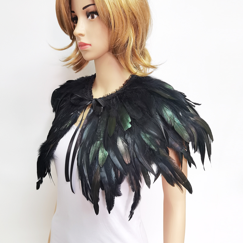 3 Layer Gothic Feather Shawl I - Cosplay Floating Prop avaliação e preço