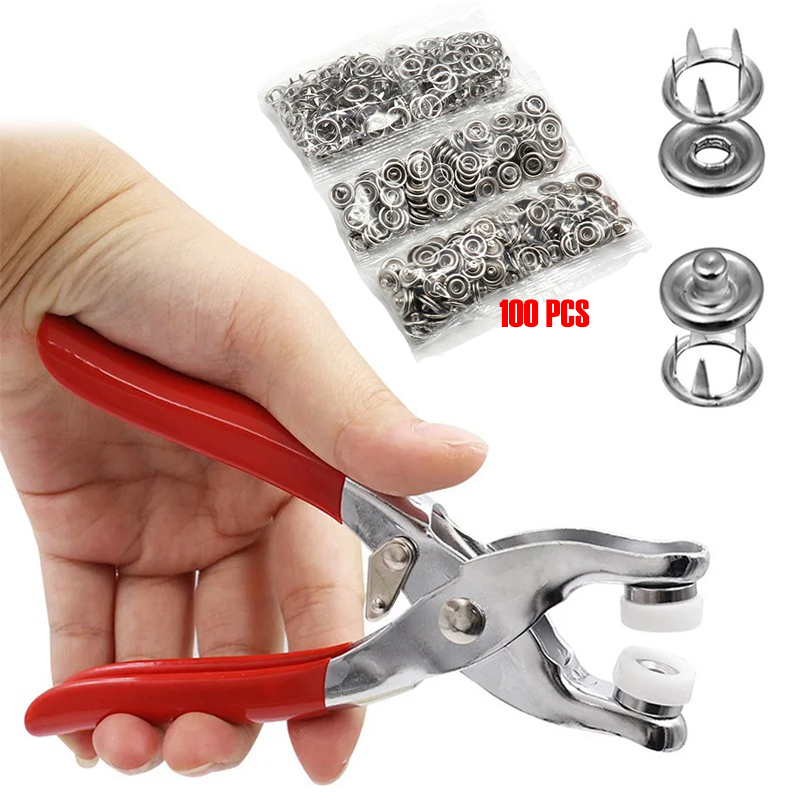 100pc Five-prong ButtonInstall - Snap Fastener Set avaliação e preço